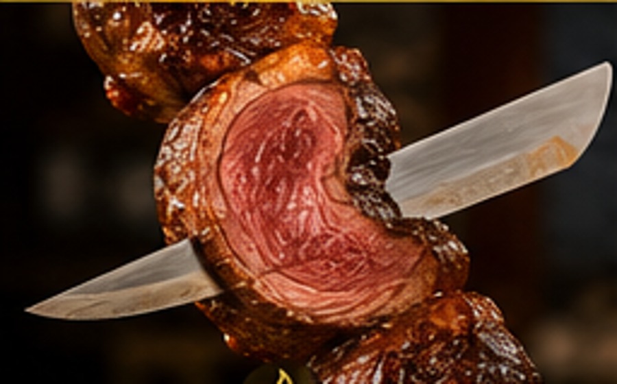 Picanha suculenta no espeto